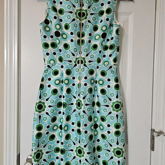 Kate Spade Solar Miriam Sheath Dress Silk Blend Blue Green Size 0 Spring Summer - Picture 7 of 13